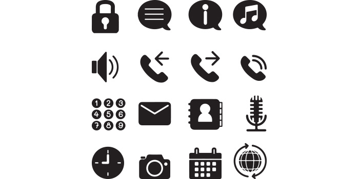 Set of vector charming images on the theme of mobile communication.