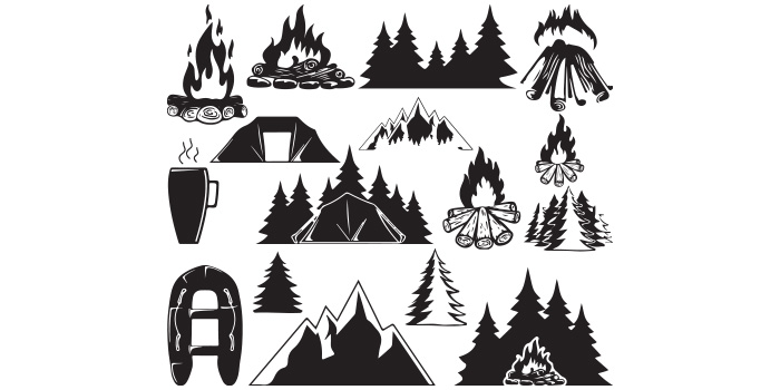 A selection of exquisite images of camping silhouettes.