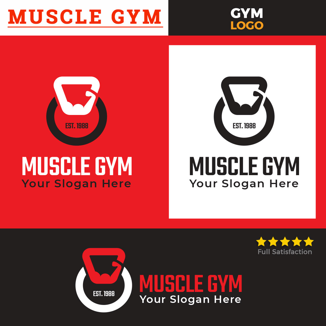 G Letter Gym Muscle Body Fitness Logo cover image.
