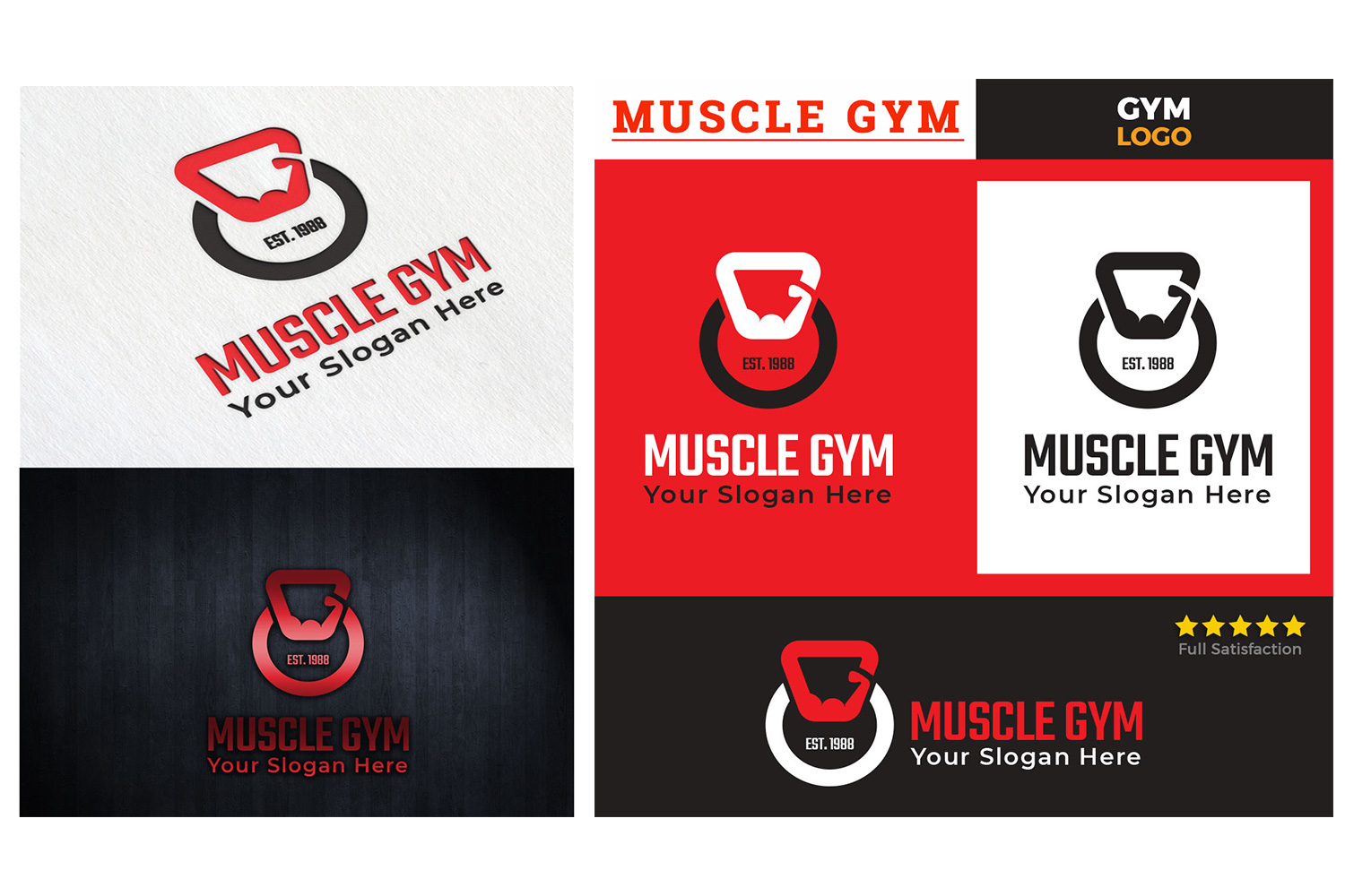 Muscle logo design for fitness forum or blog Vector Image