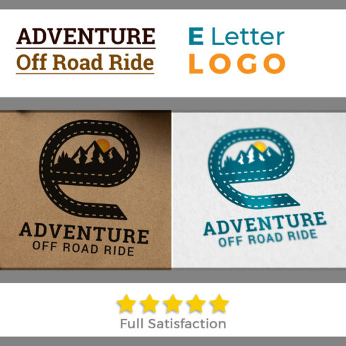E Letter Adventure Logo Design Template cover image.