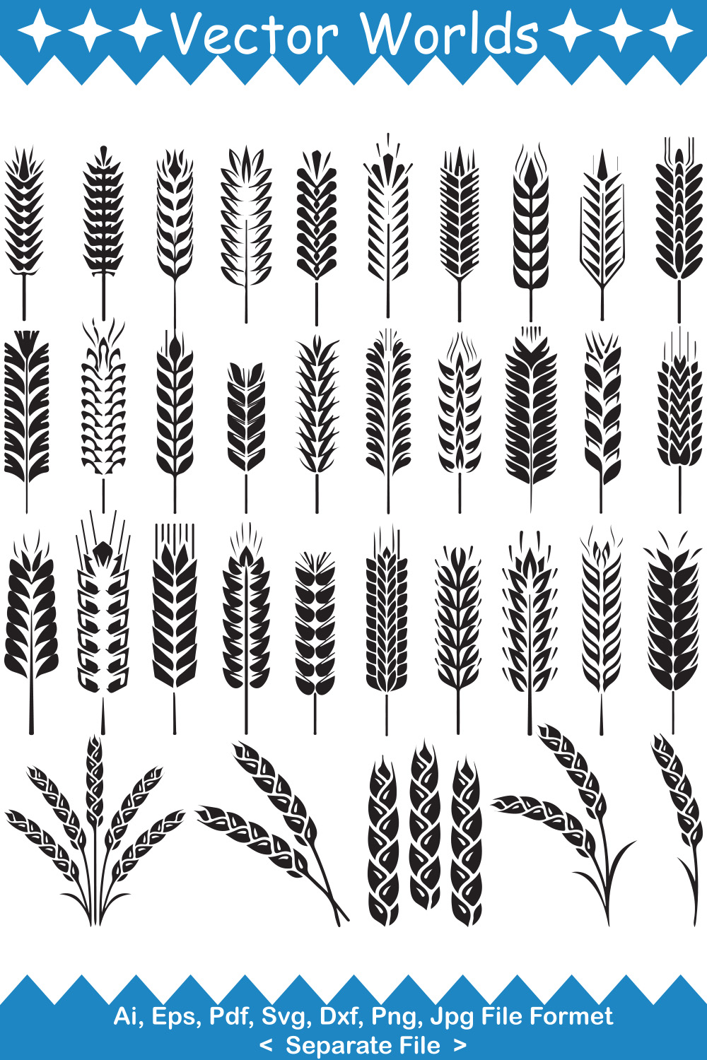 Bundle of gorgeous images of silhouettes of corn stalk.
