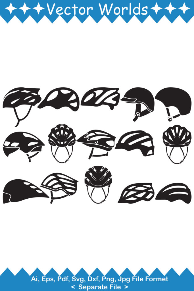 Bike Helmets SVG Vector Design - MasterBundles