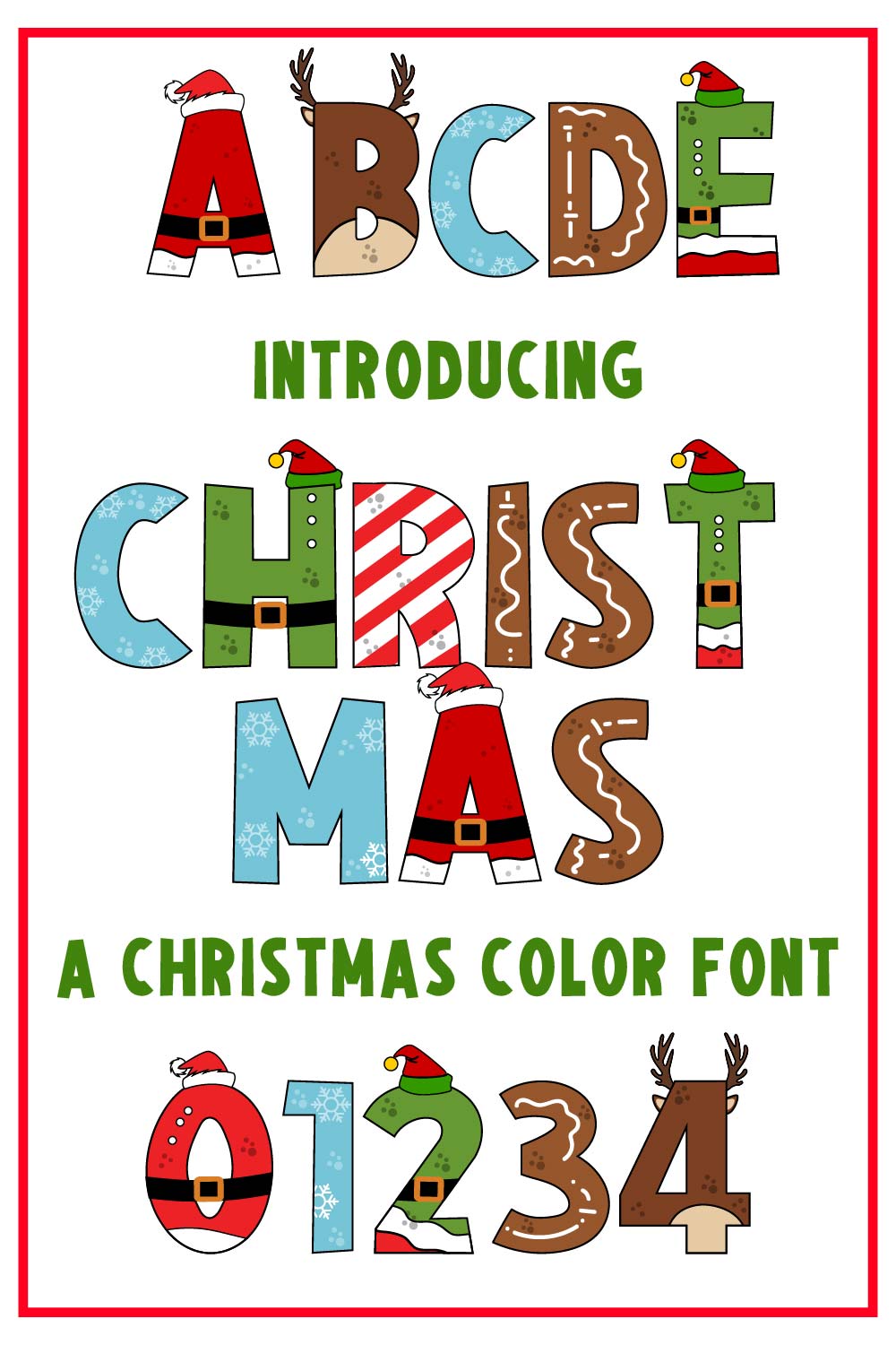 Christmas Color Font - pinterest image preview.