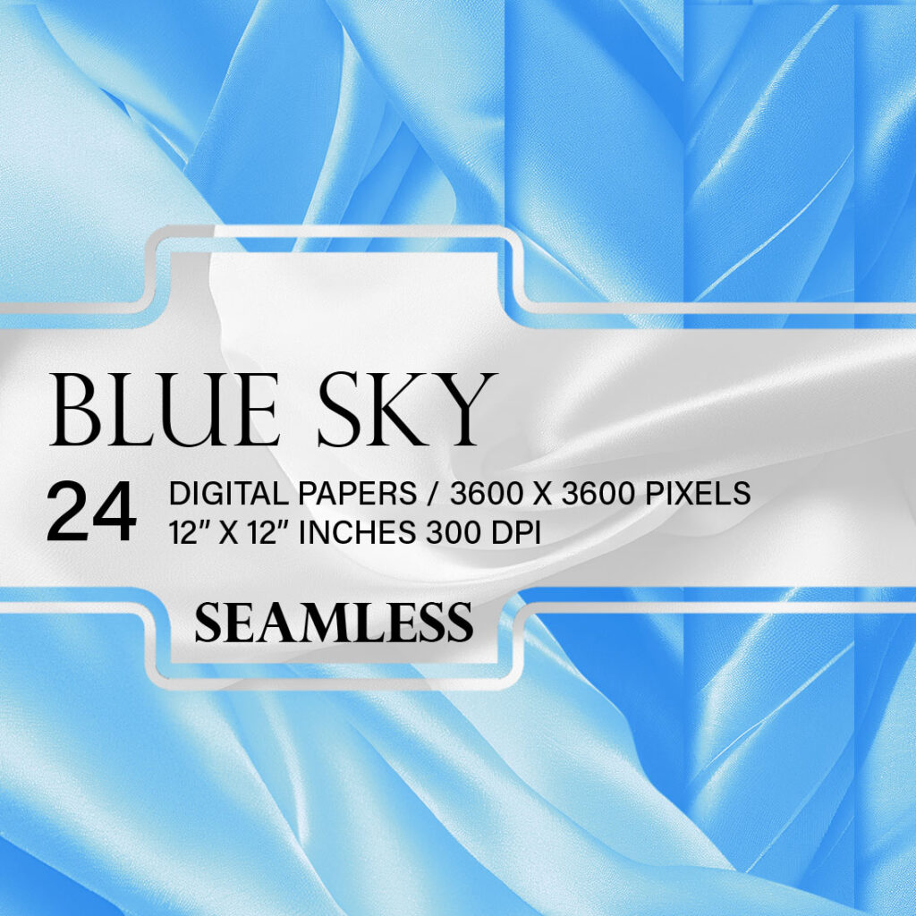 Set Of 24 Blue Sky Silk Background Wallpaper - MasterBundles