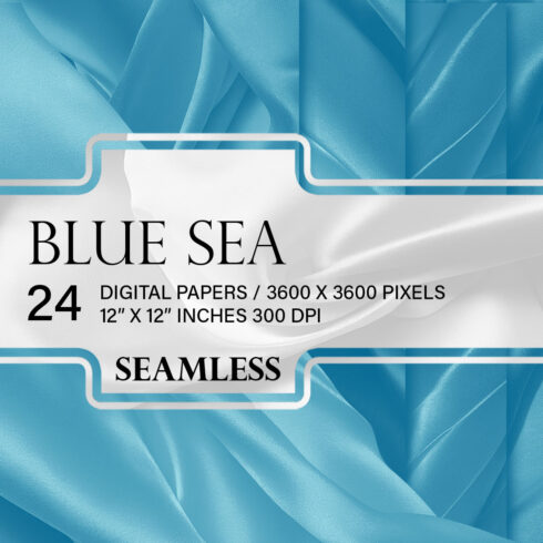 Image with gorgeous background of blue sea silk.
