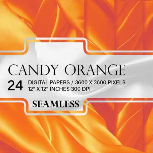 Image with colorful candy orange silk background.