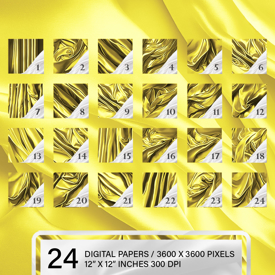 An image pack with gorgeous yellow silk backgrounds.