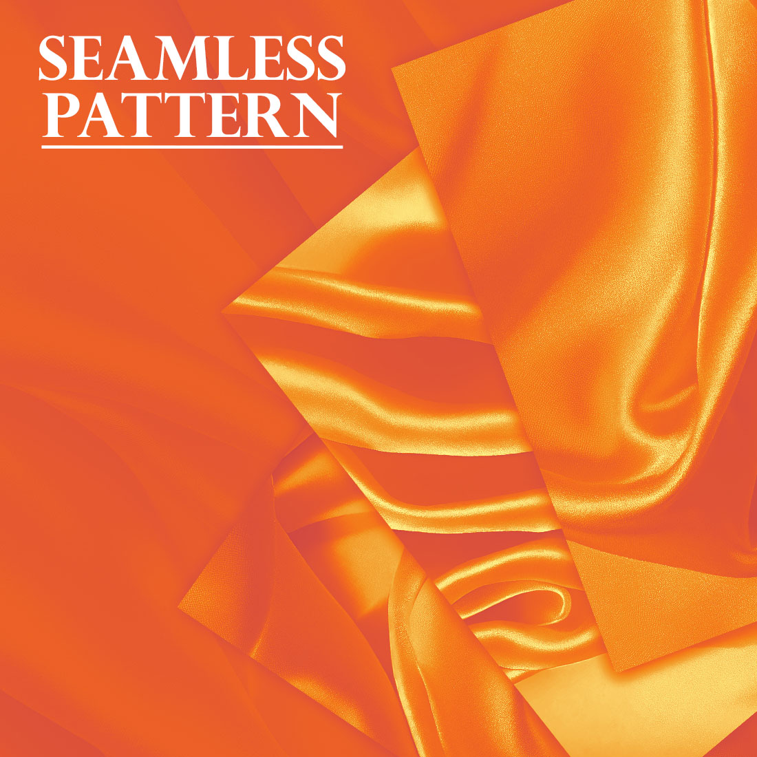 Set of images with beautiful patterns of candy orange silk.