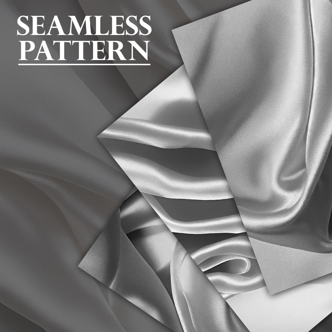 A pack of images with exquisite silk patterns in the color of chrome-plated metal.