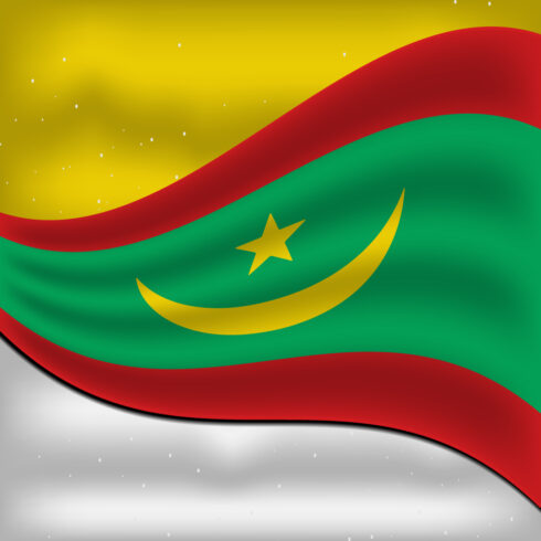 Beautiful image of Mauritania flag.