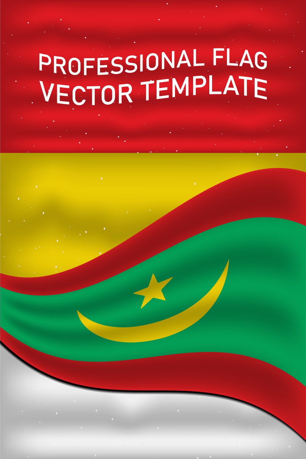 Colorful image of Mauritania flag.