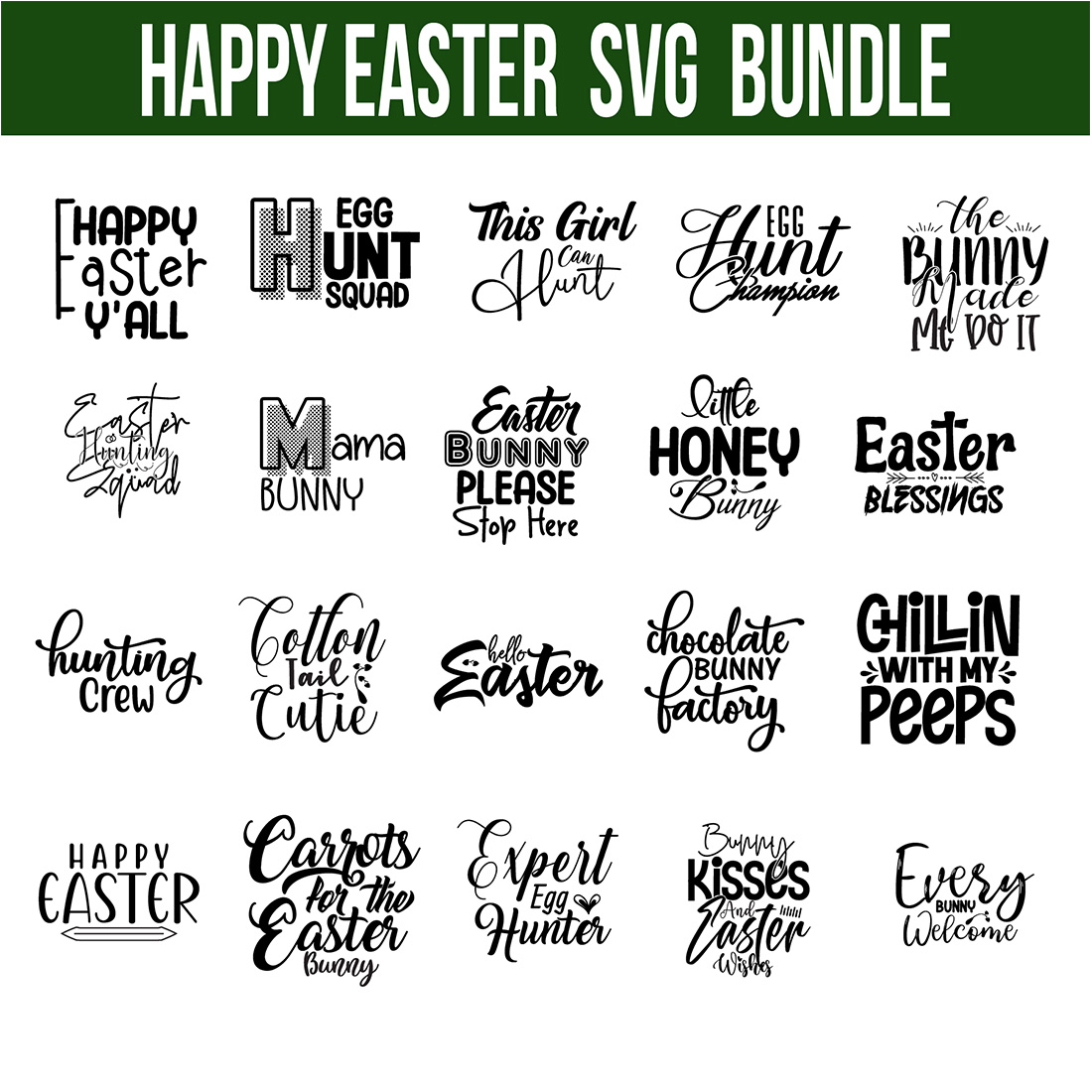 Happy Easter T-shirt Typography SVG Design cover image.