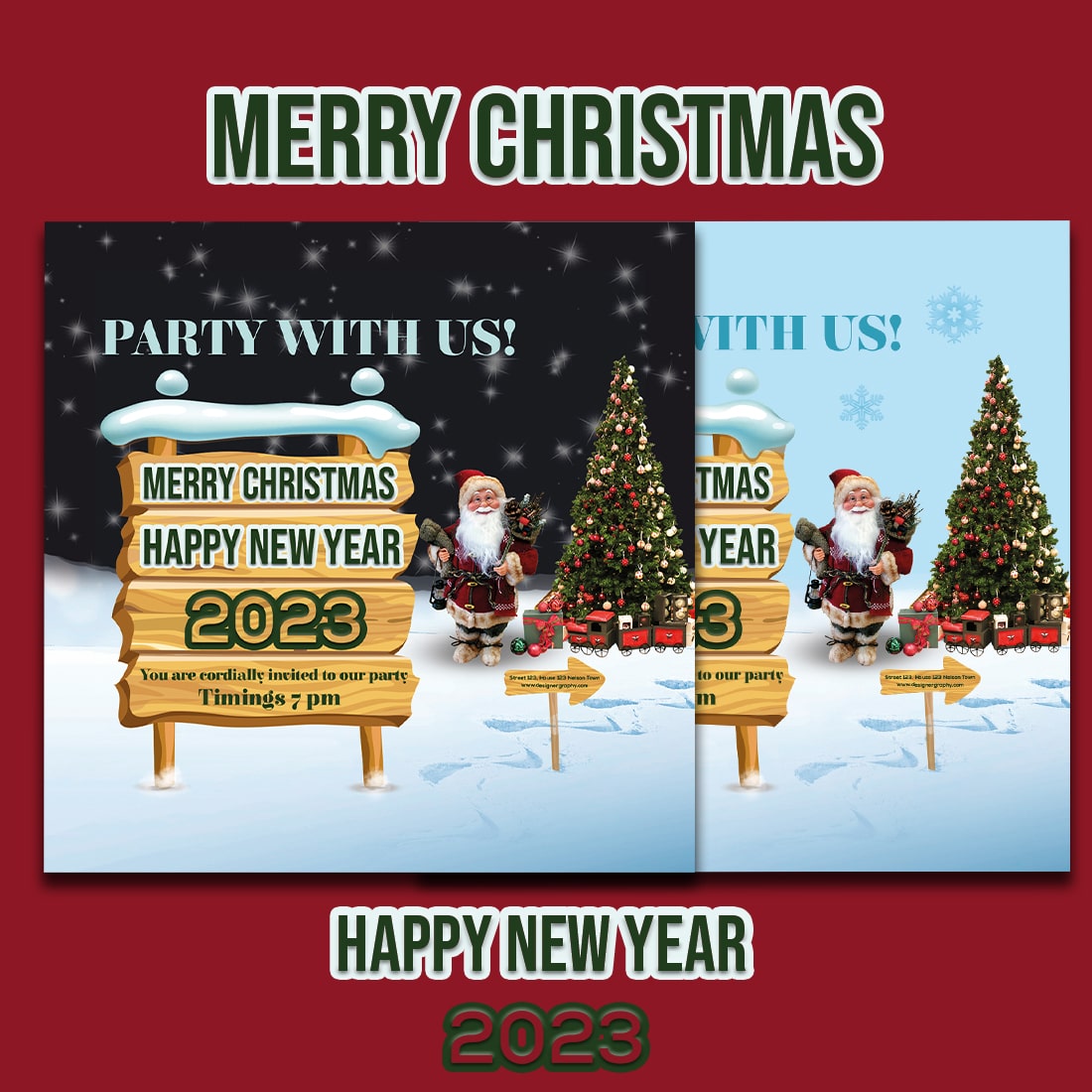 Printable Xmas Cards PSD cover image.