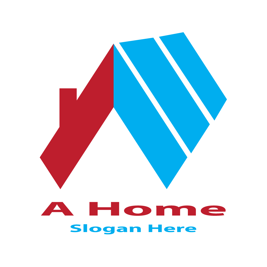 Real Estate Design Logo red and blue version.