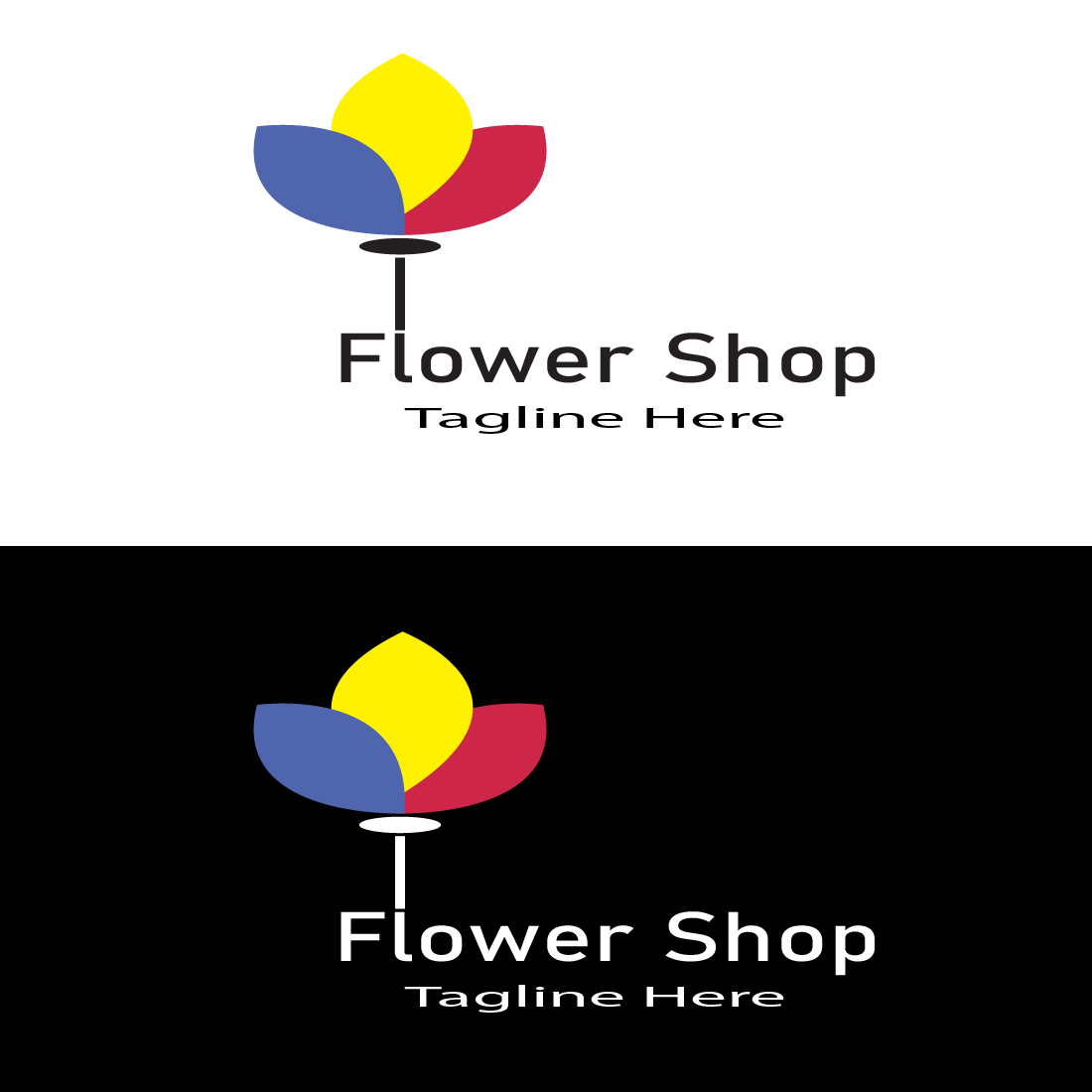 Flower Shop Logo 2 versions preview.