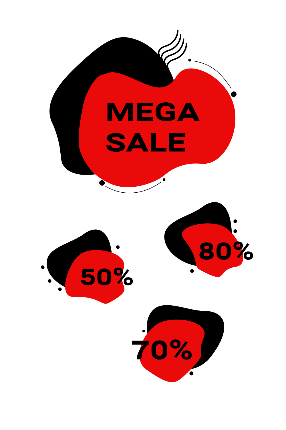 Set of Mega Sale Vector Banner - pinterest image preview.