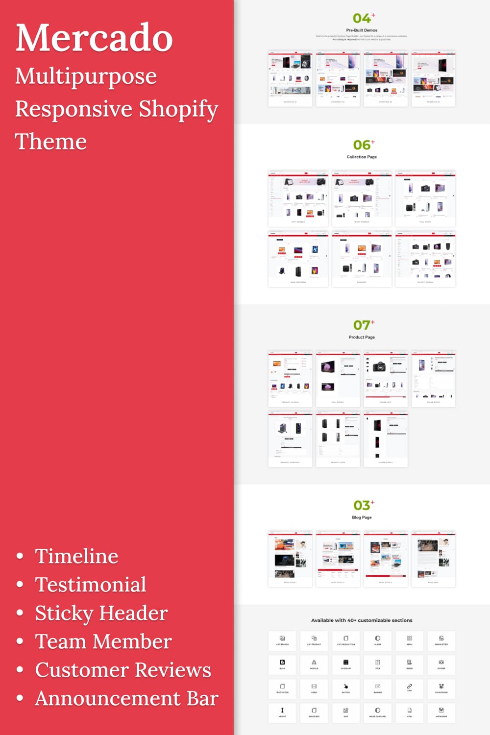 Mercado - Multipurpose Responsive Shopify Theme - Pinterest.