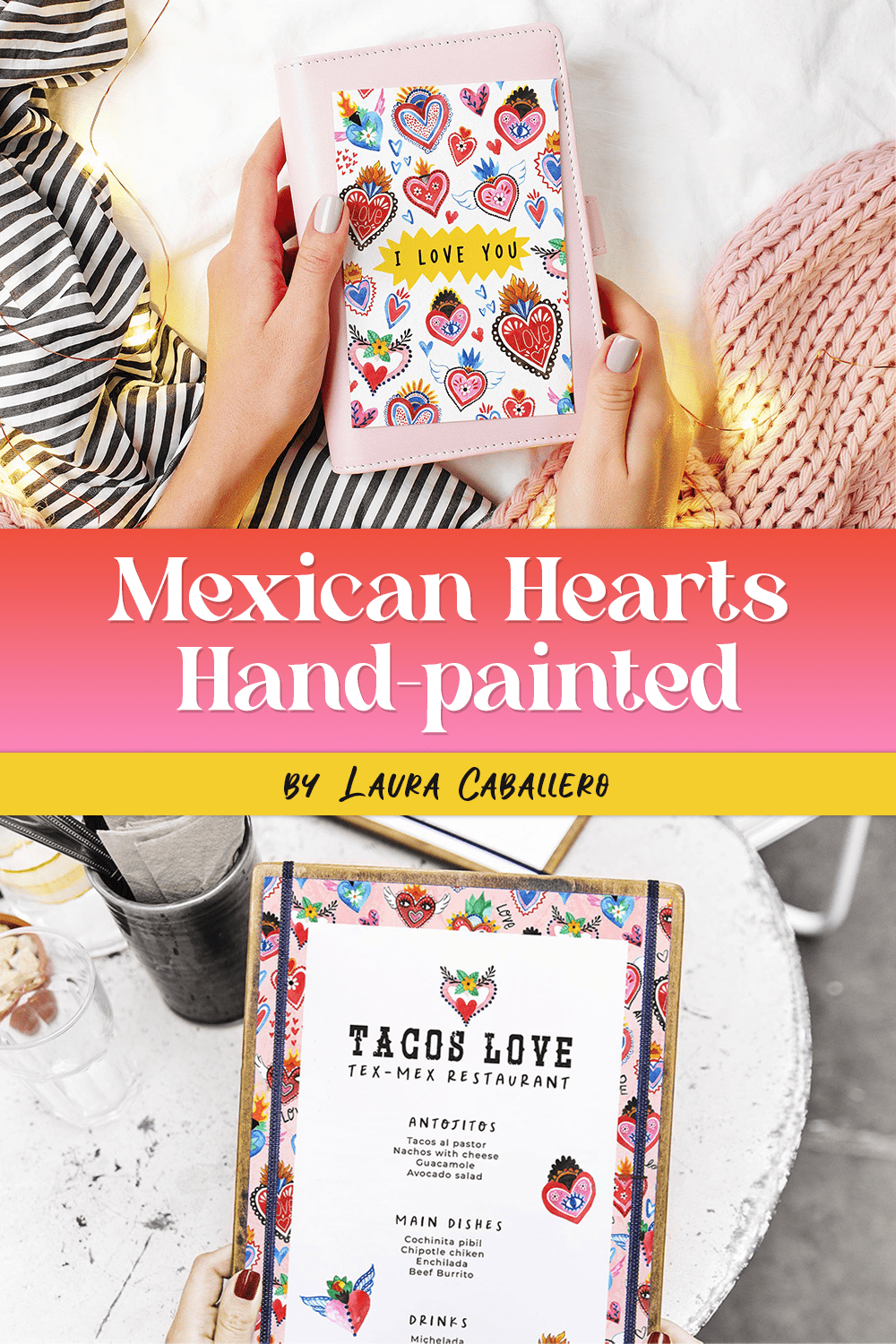 Mexican Hearts Hand-Painted - Pinterest.