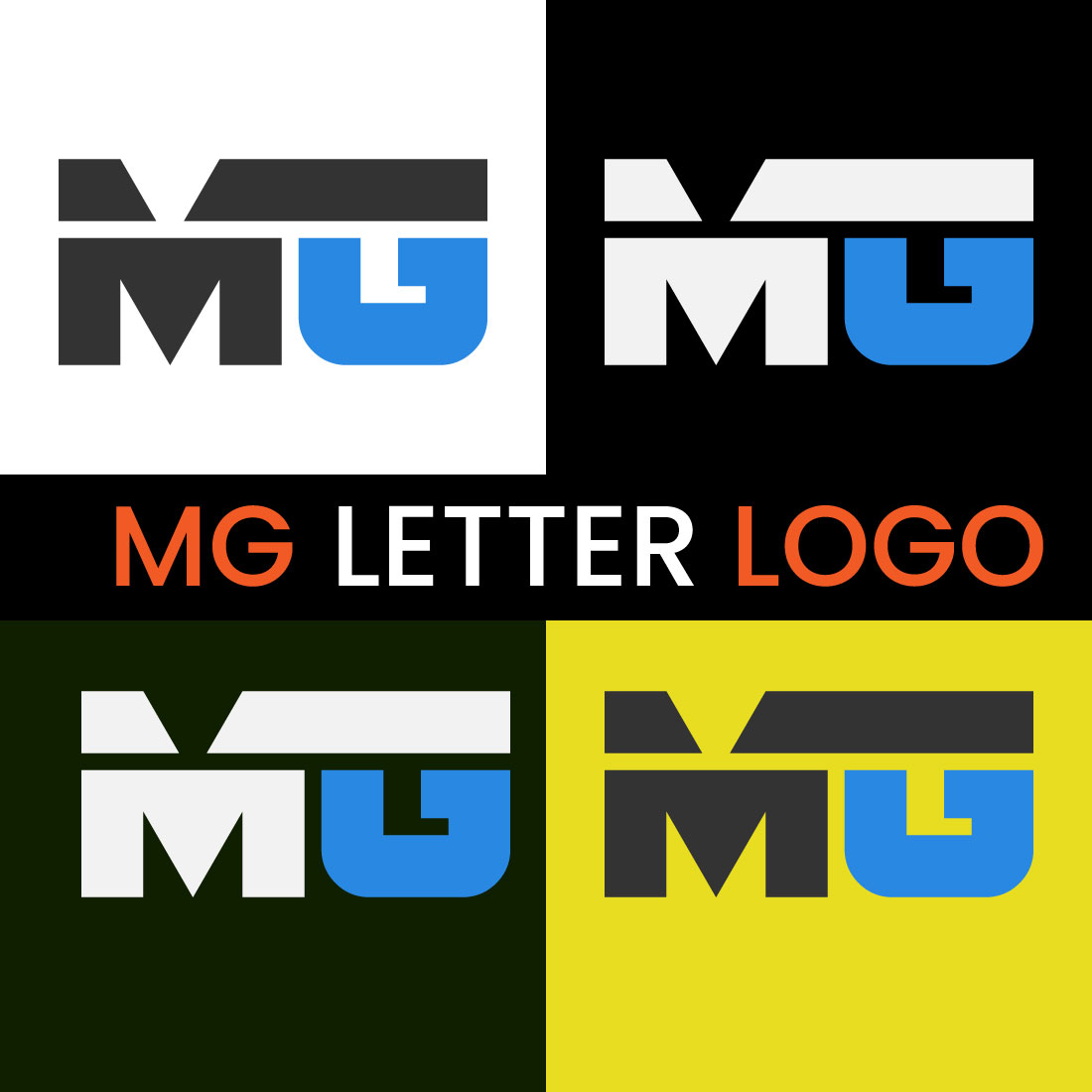 MG Letter Logo Design Template cover image.
