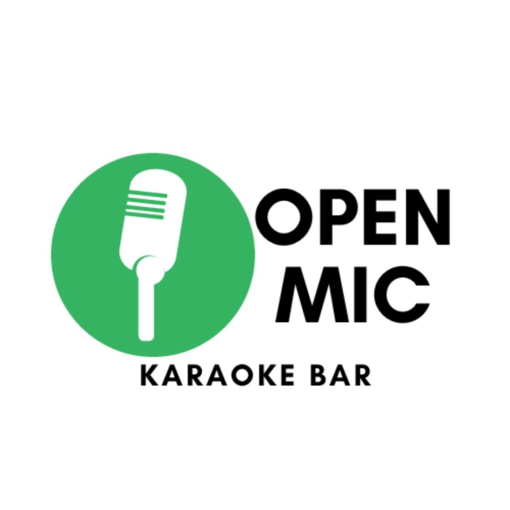 OPEN MIC karaoke bar Logo Design MasterBundles