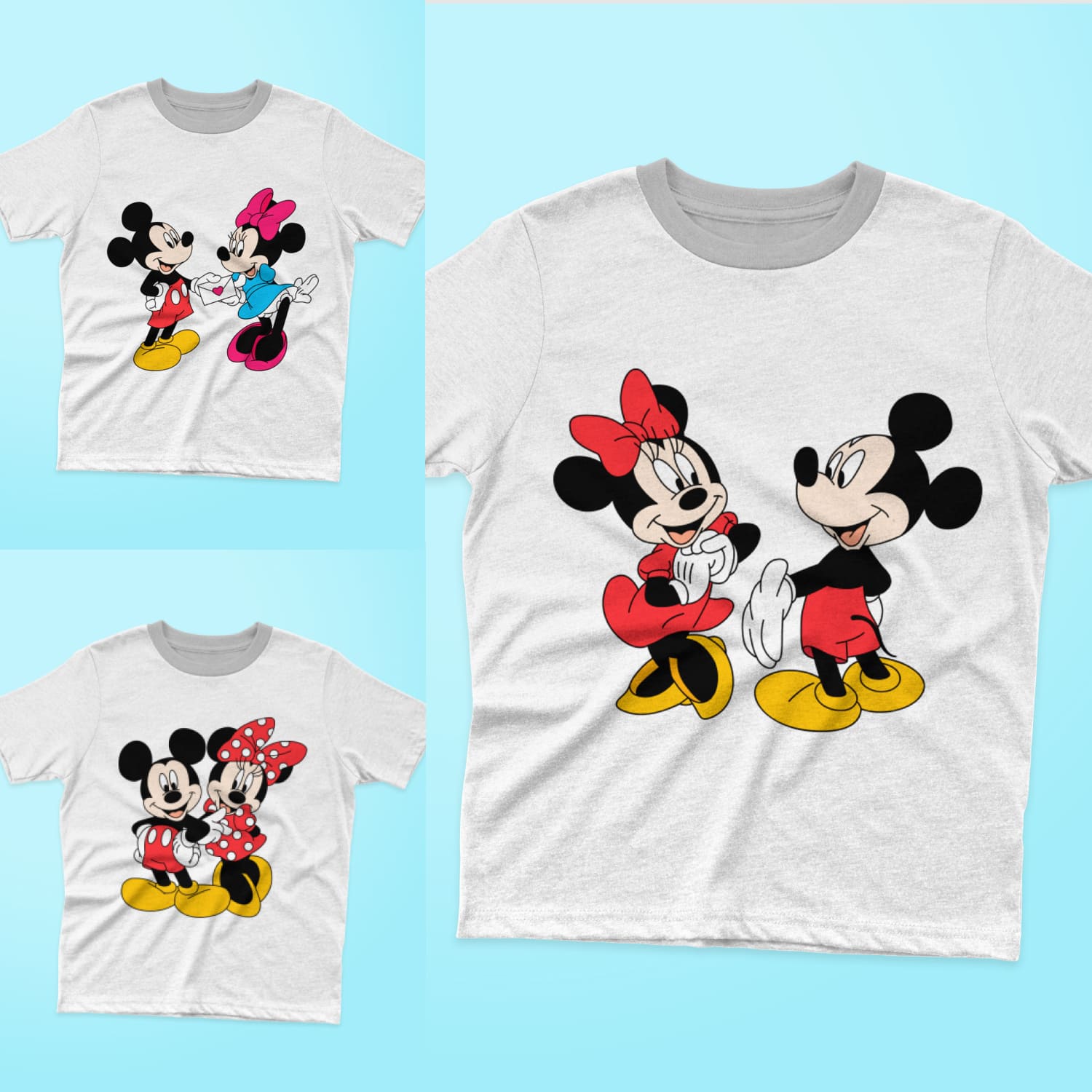 Mickey and Minnie Mouse SVG T-shirt Designs cover.