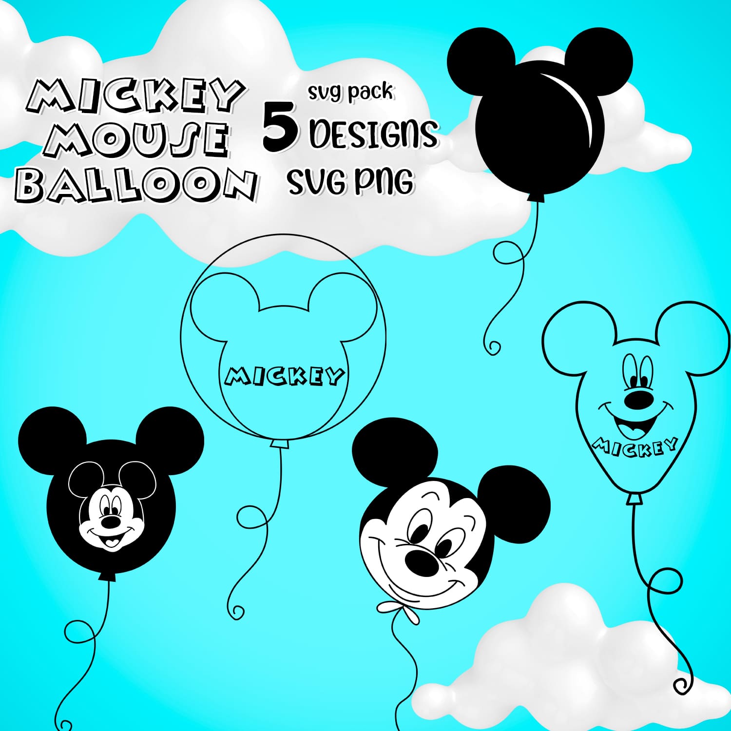 Mickey Mouse Balloon SVG - main image preview.