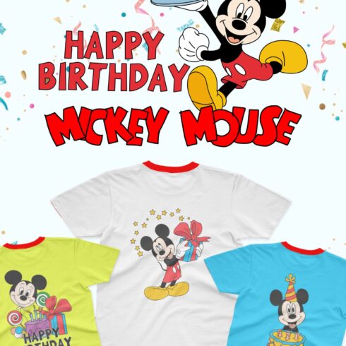 mickey mouse birthday svg T-shirt Designs.