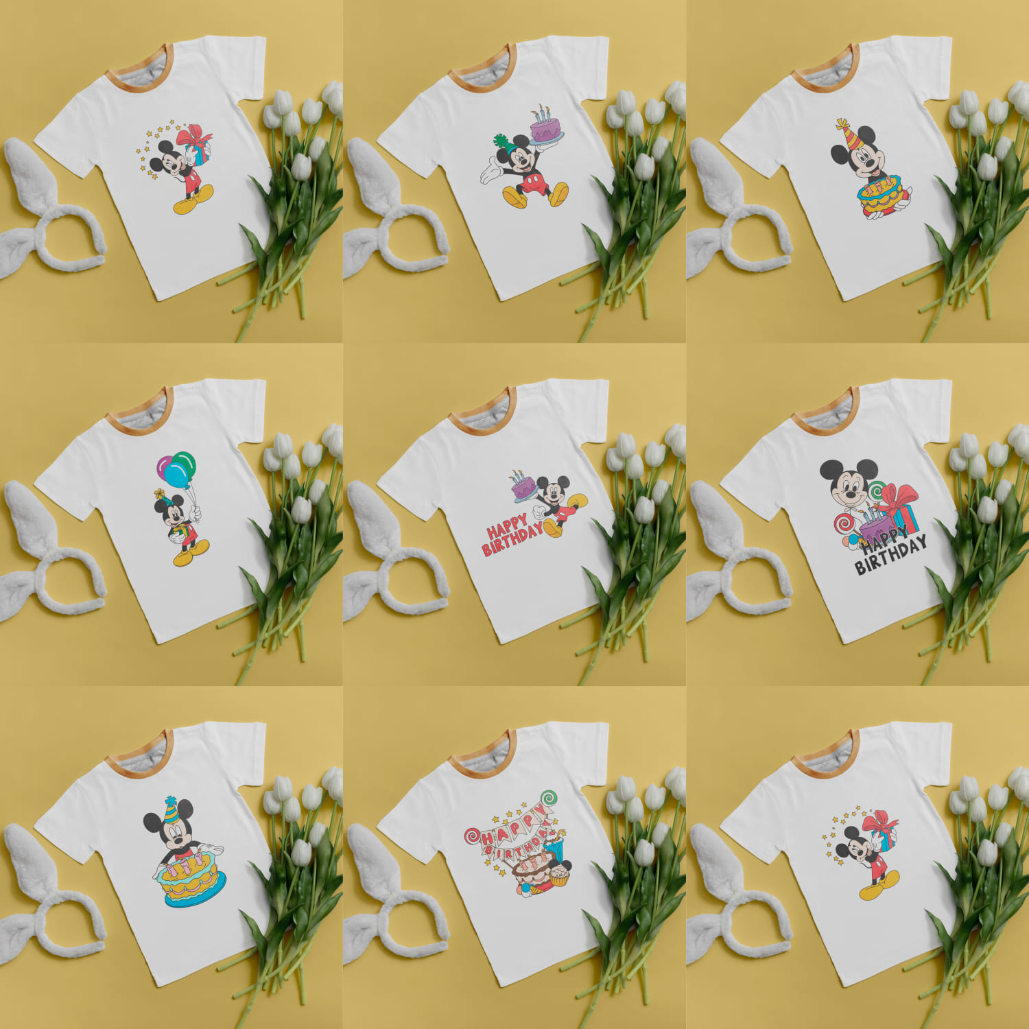 mickey mouse birthday svg T-shirt Designs cover.