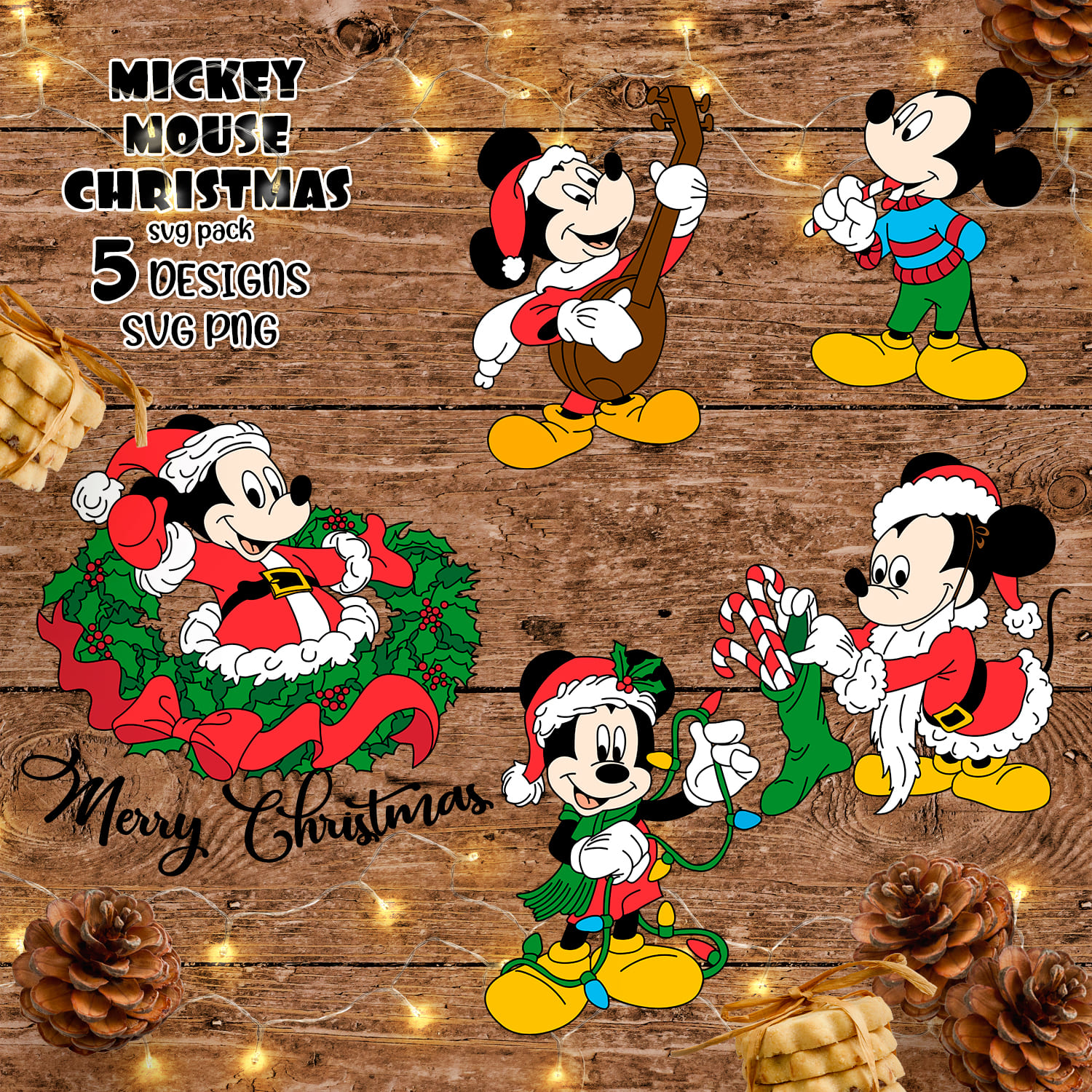 Mickey Mouse Christmas SVG - main image preview.