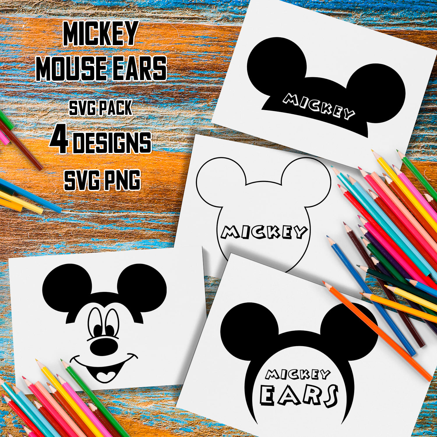 Mickey Mouse Ears SVG - main image preview.