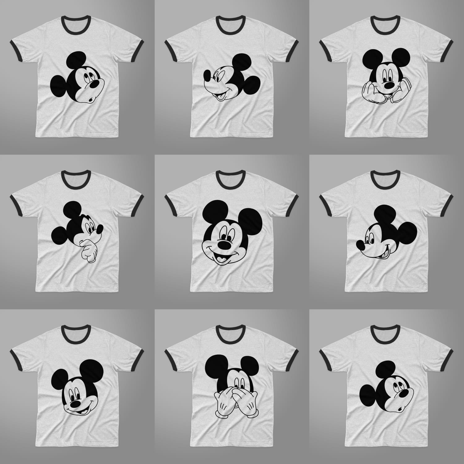 Mickey Mouse Face SVG T-shirt Designs created by DesignStudio.