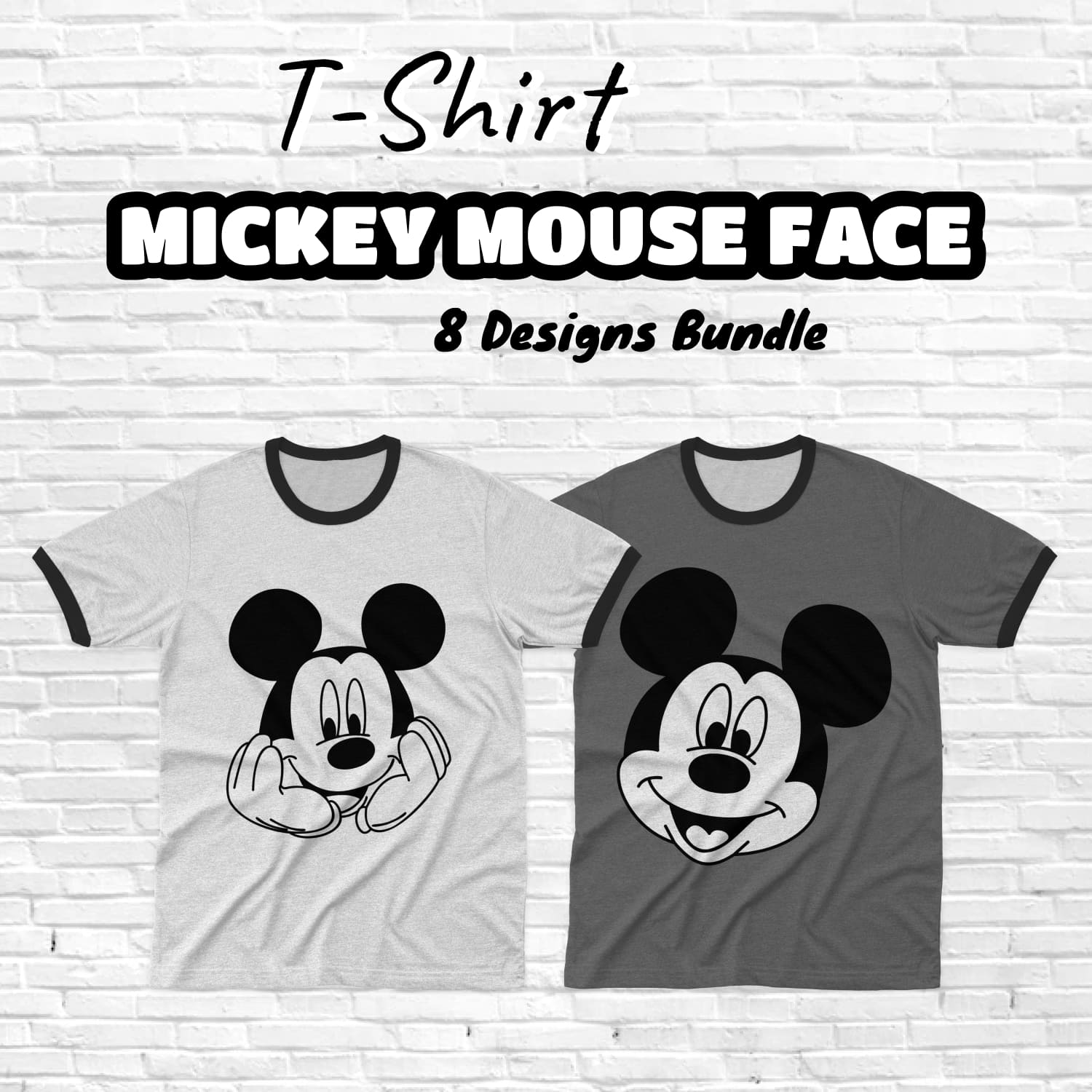 Mickey Mouse Face SVG T-shirt Designs - main image preview.