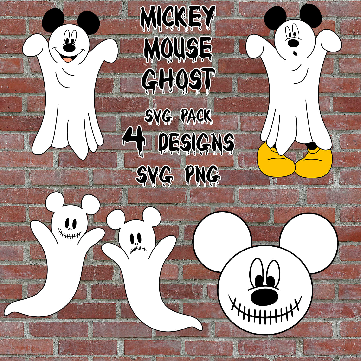 Mickey Mouse Ghost SVG - main image preview.