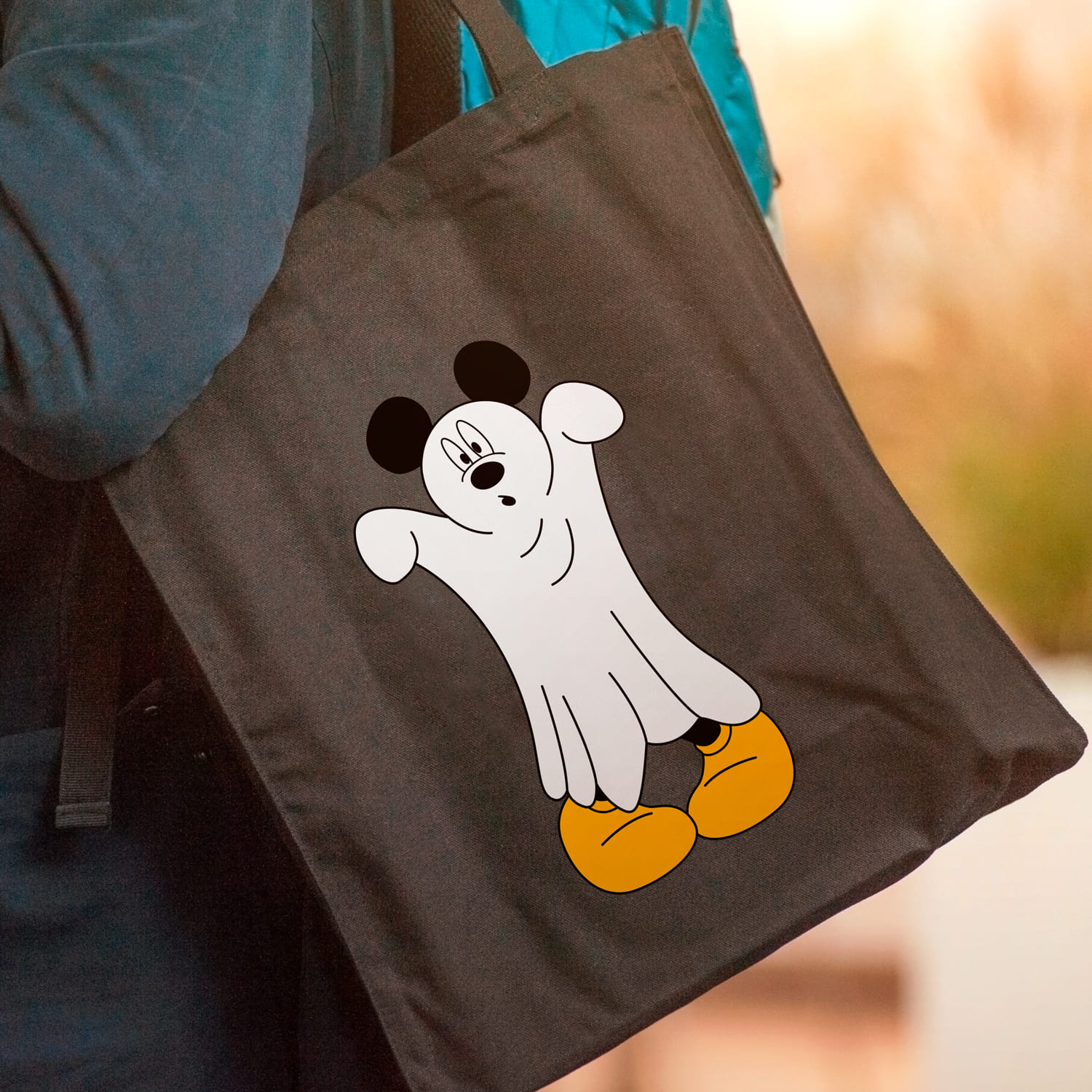 Shopping bag with Mickey Mouse Ghost image.
