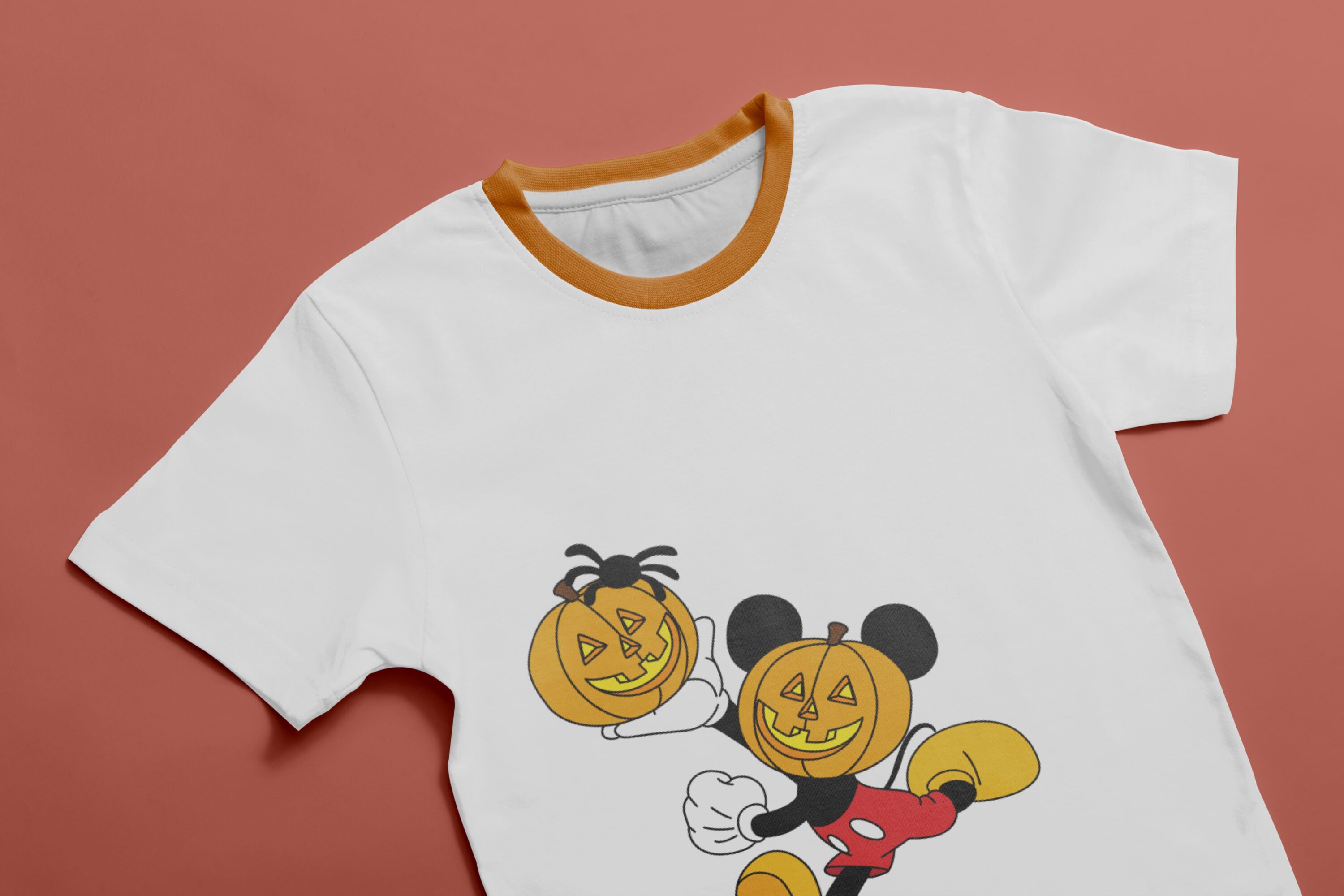 So cute Halloween t-shirt with the Mickey Mouse with pumpkin face.