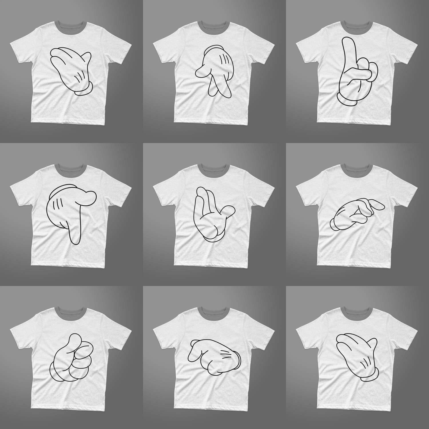 mickey mouse hands svg t-shirt designs cover.