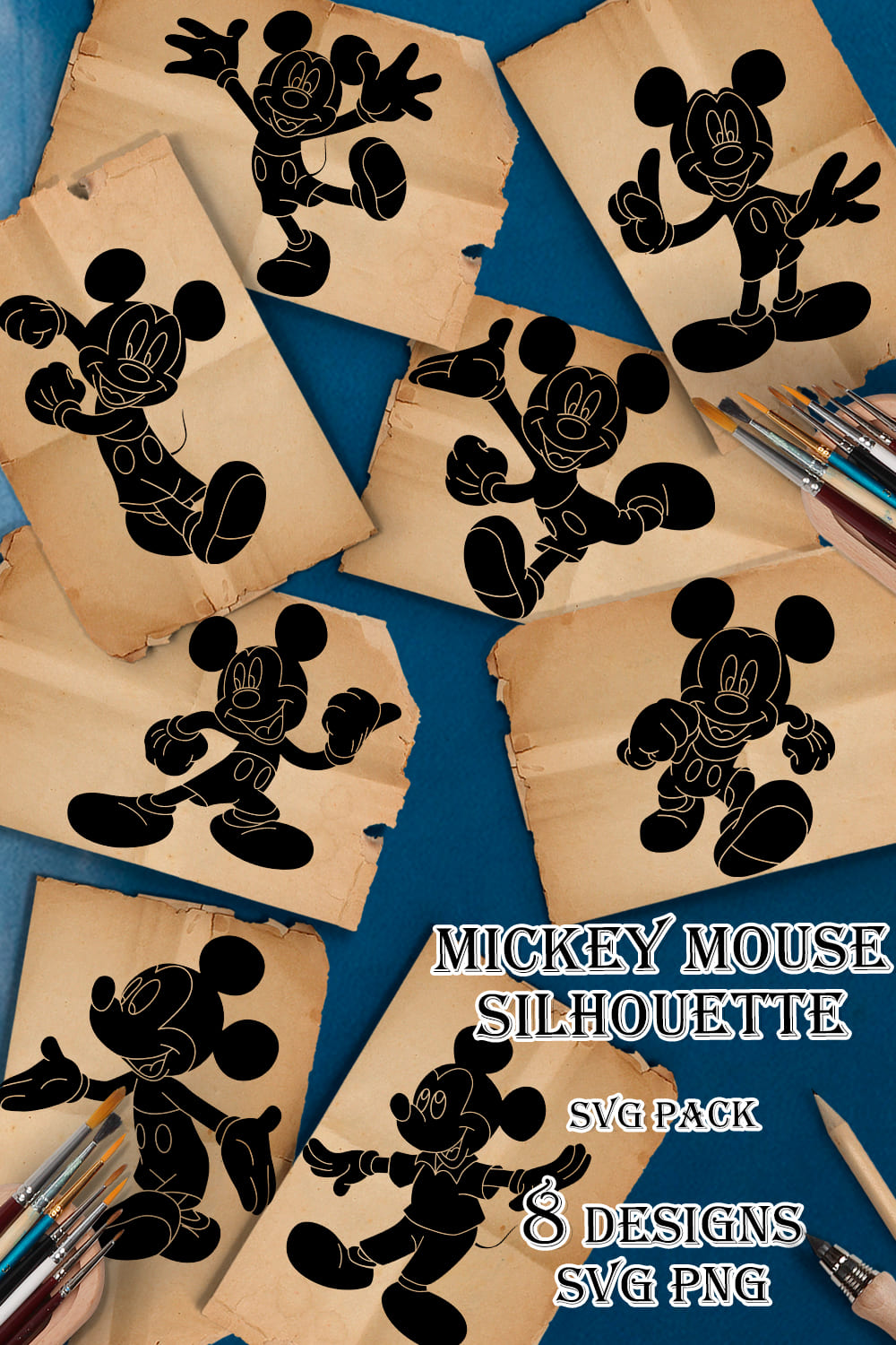 Mickey Mouse Silhouette SVG - pinterest image preiew.