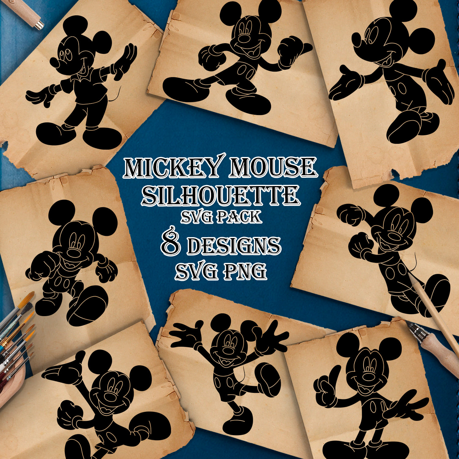 Mickey Mouse Silhouette SVG - main image preiew.