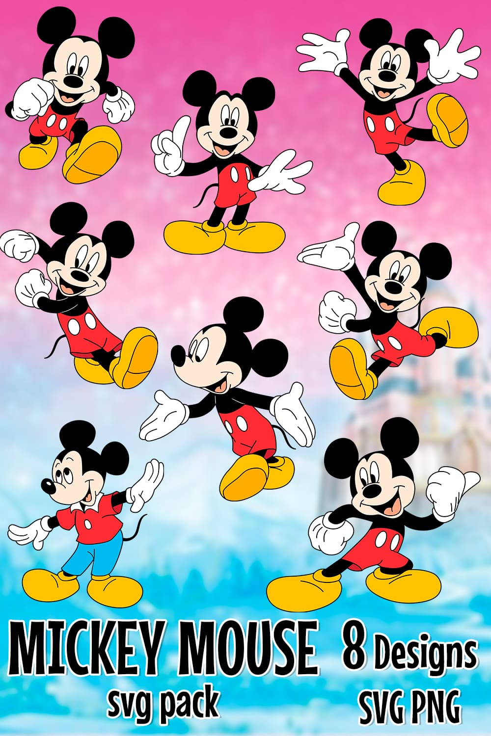 Mickey Mouse SVG - pinterest image preview.