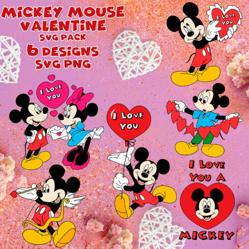 Mickey Mouse Valentine Svg.