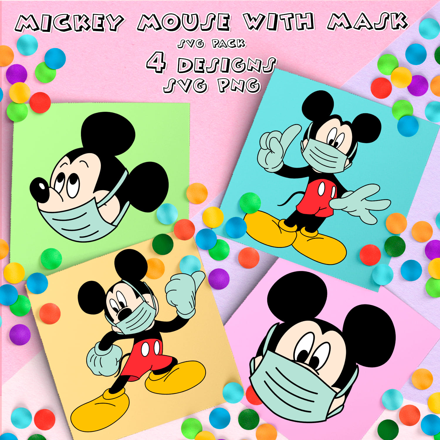 Mickey Mouse With Mask SVG - main image preview.