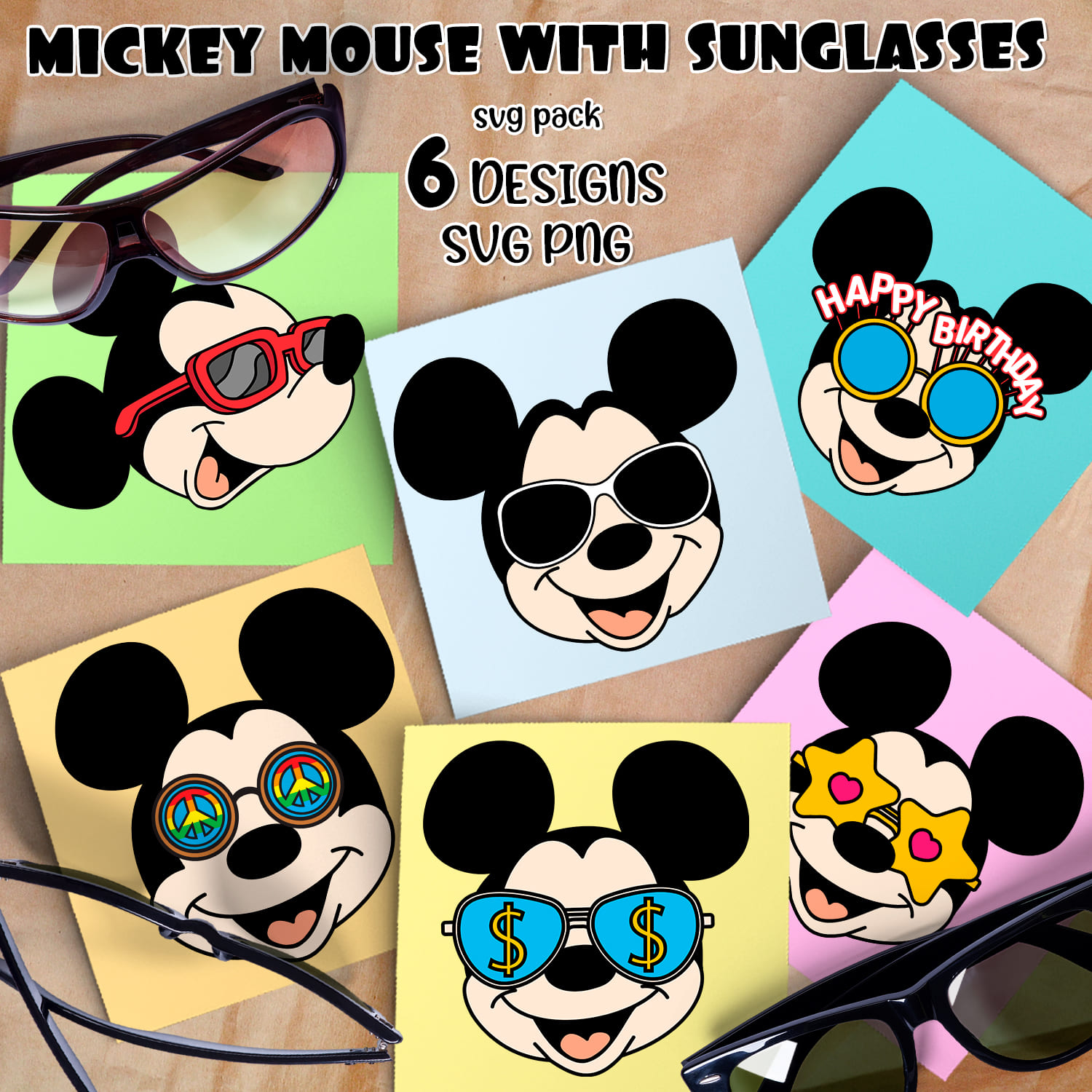 Mickey Mouse with Sunglasses SVG.