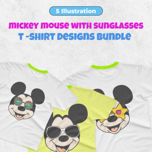 Mickey Mouse With Sunglasses SVG T-shirt Designs - main image preview.