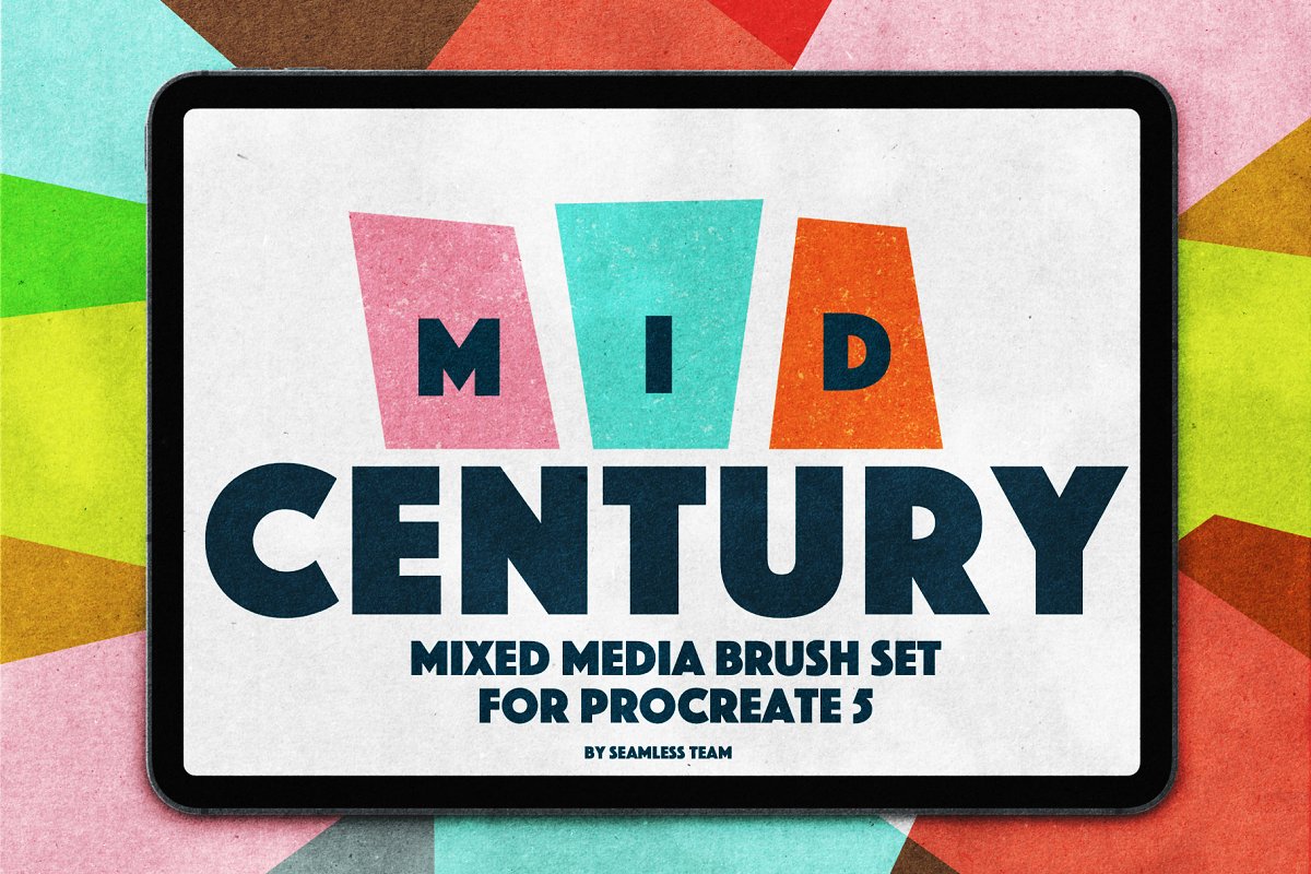 Cover image of Mid Century Brushes For Procreate.