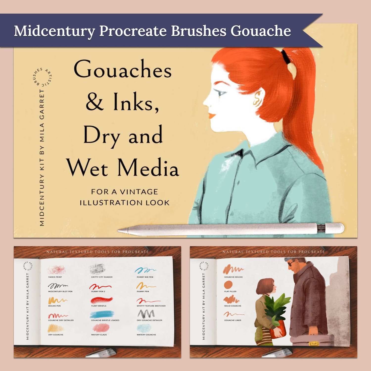 Gouache procreate brushes
