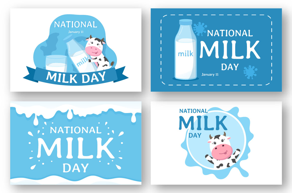 National Milk Day Cartoon Graphics Illustration preview image.