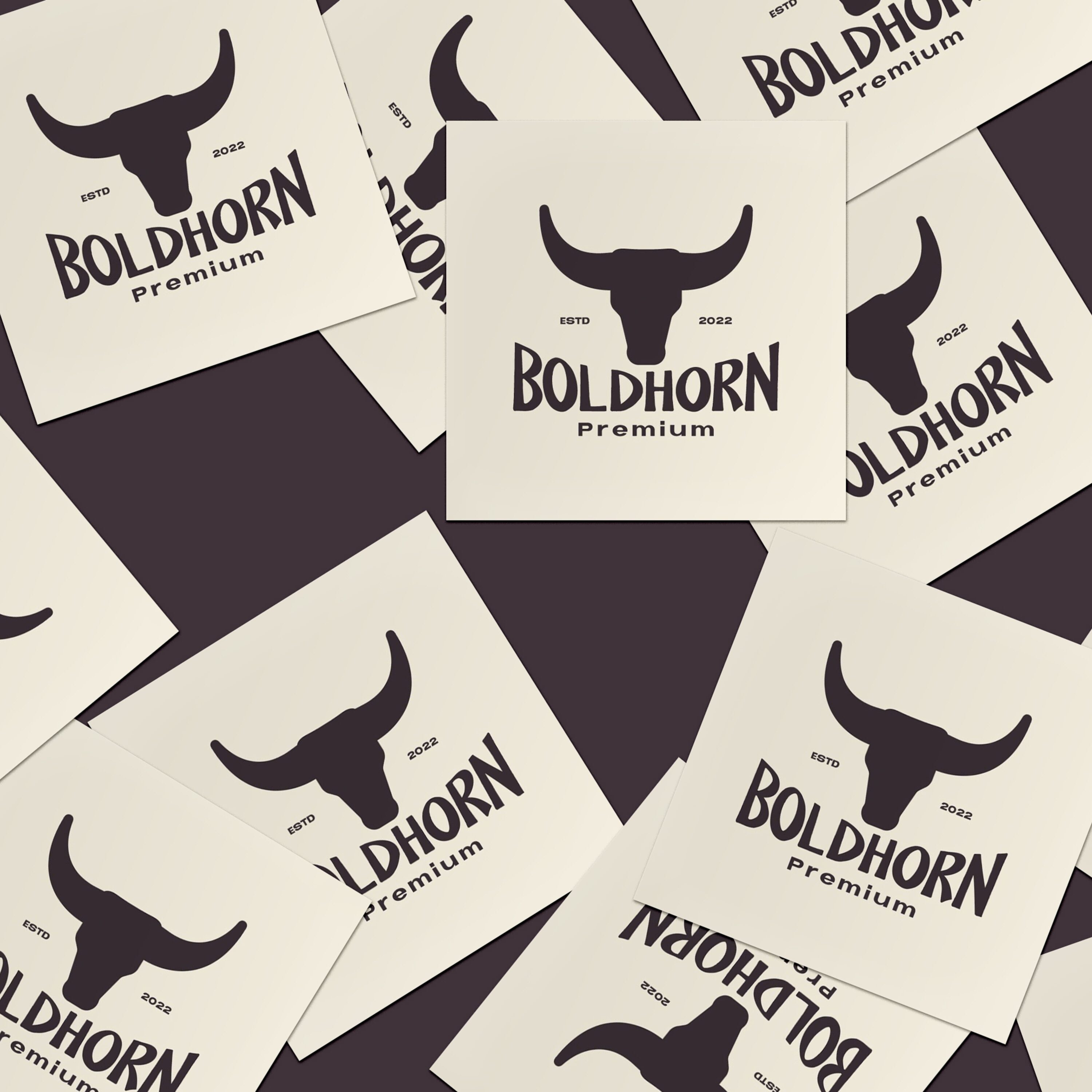 minimal horn cow livestock logo cover.