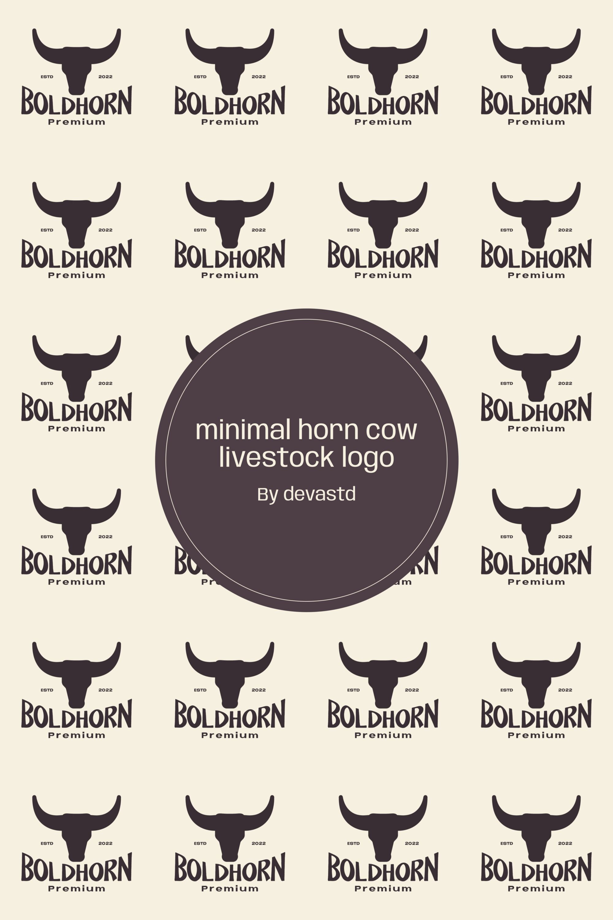 minimal horn cow livestock logo 03 256