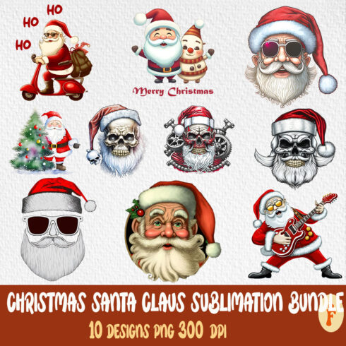 Pack of adorable Santa images.